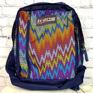 Trans JanSport Packable Multicolor Zigzag Adjustable School Bookbag JS00T30B